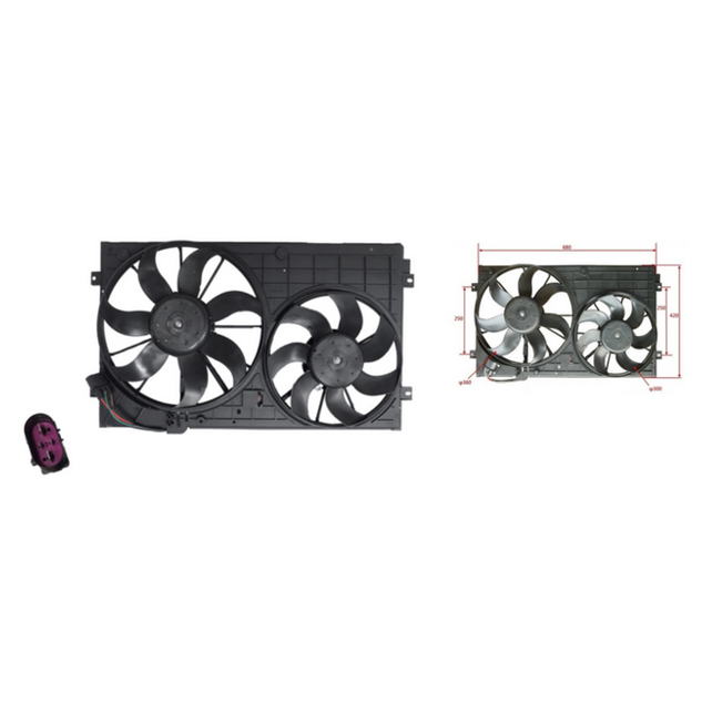 RADIATOR FAN ASSEMBLY TO SUIT AUDI TT 8J 11/2006–6/2014