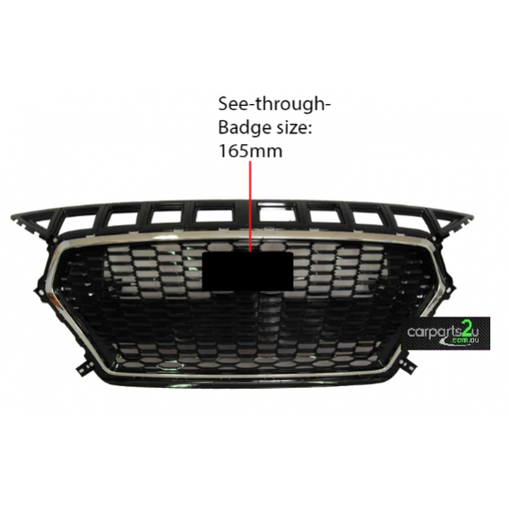 GRILLE TO SUIT HYUNDAI I30 PD 5 DOOR HATCH 4/2017–4/2019