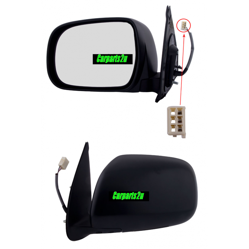 LEFT FRONT DOOR MIRROR TO SUIT TOYOTA HILUX UTILITY 2/2005–6/2010