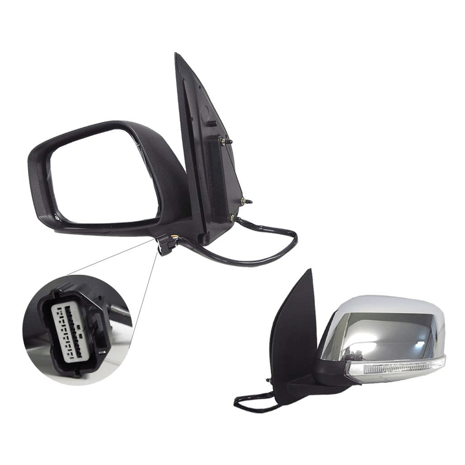 LEFT FRONT DOOR MIRROR TO SUIT NISSAN NAVARA D40M D40T 5/2005–4/2015
