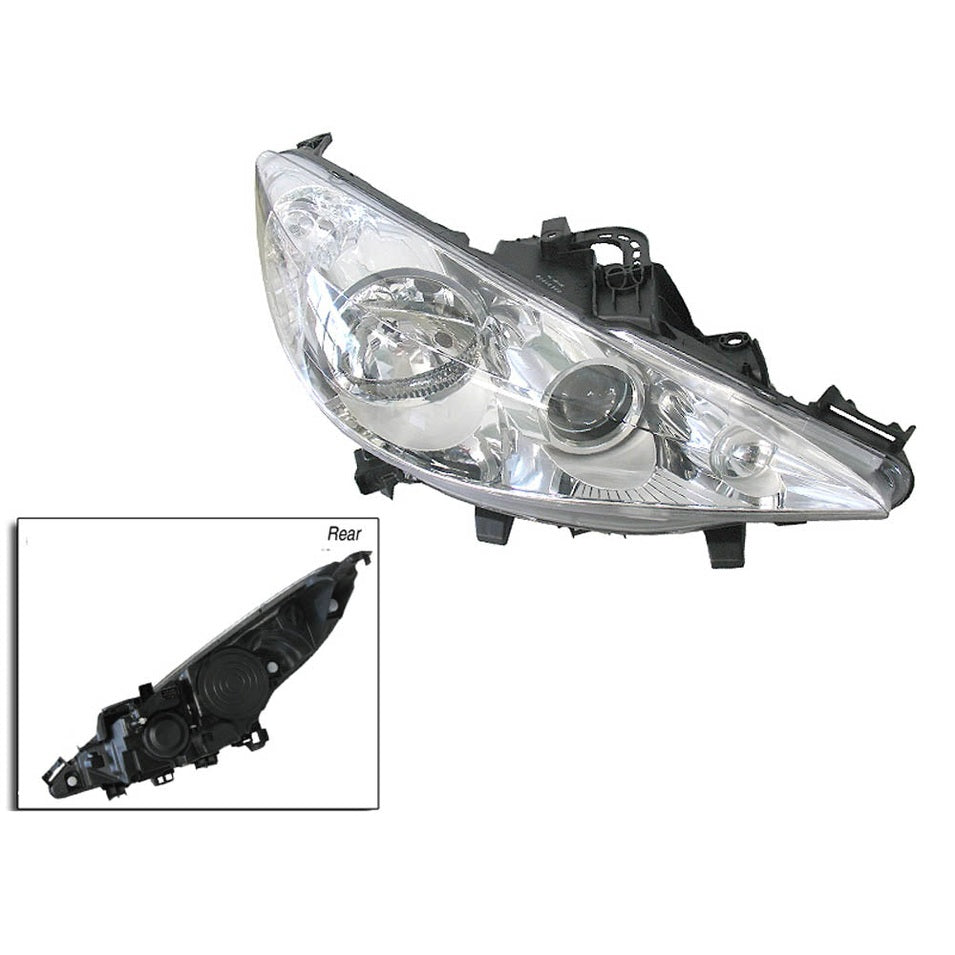RIGHT HEAD LIGHT TO SUIT PEUGEOT 207 A7 7/2007–11/2009