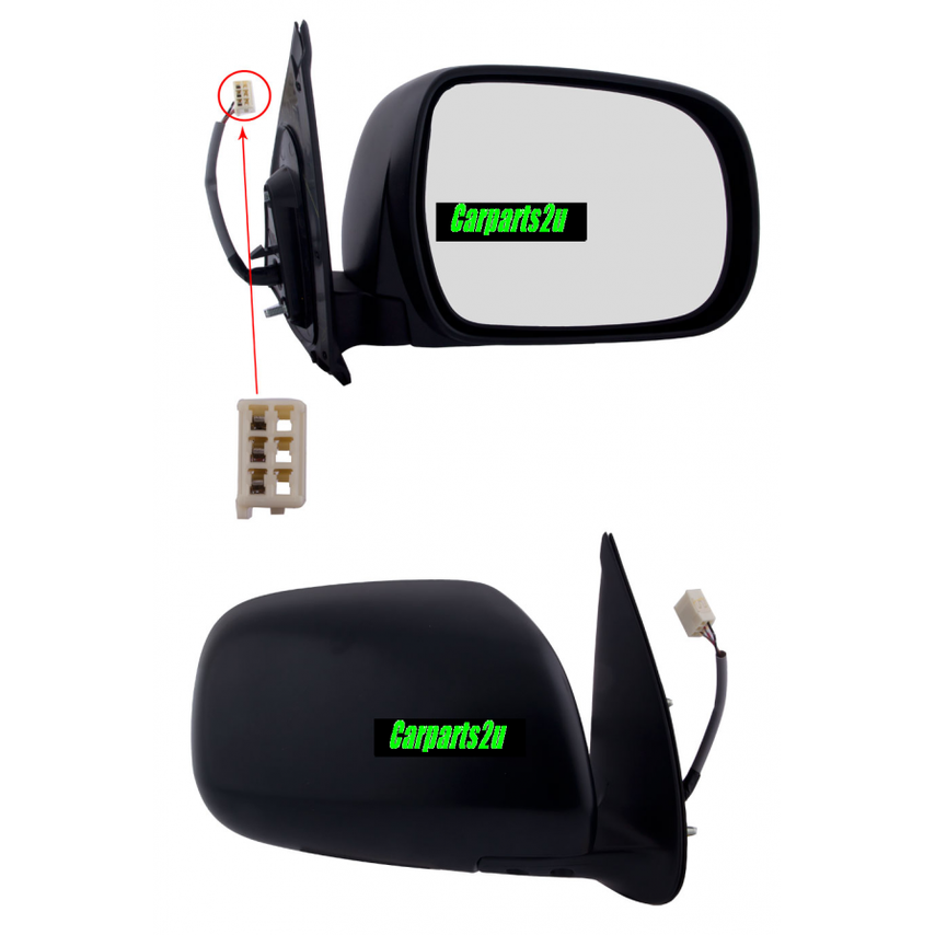 RIGHT FRONT DOOR MIRROR TO SUIT TOYOTA HILUX UTILITY 2/2005–6/2010